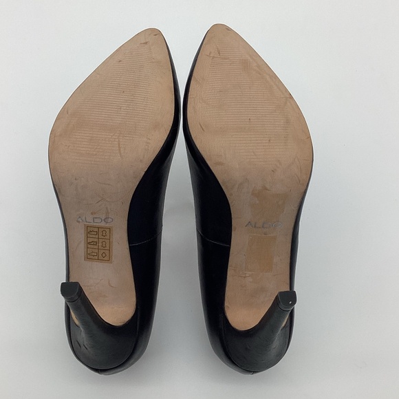 1728. ALDO Black Leather Pumps NWOT Size 9 - Picture 6 of 11